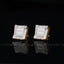 Iced Gold-Plated CZ Two-tone Square Ring Ladder Hip Hop Stud Earring