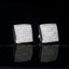 7mm Iced Two-tone Square CZ Gold-Plated Stud Earring