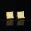 Gold-Plated CZ Copper Square Stud Earring