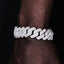 19mm Diamond Prong Cuban Bracelet in White Gold