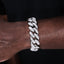 Iced Cuban Link Bracelet (19mm) in White Gold