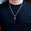 S925 Silver Iced Round diamond Cross BlingBling Pendant In Gold-Plated
