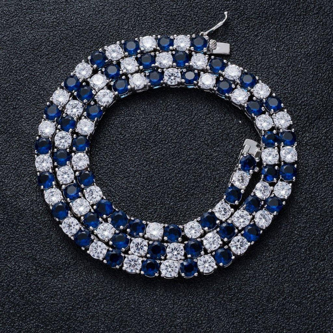 4mm Blue&White Tennis Chain Hover Image
