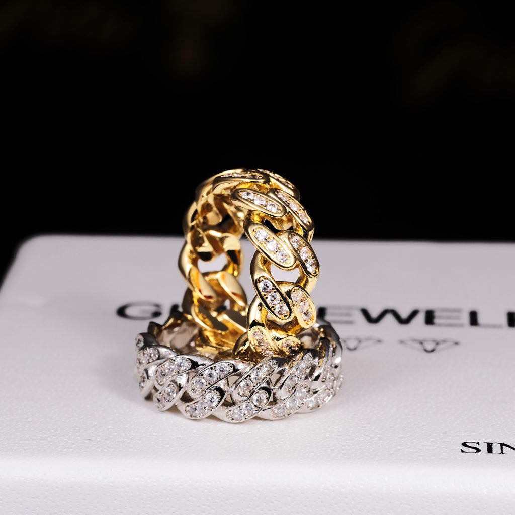 8mm CZ Ring In 18k Gold-Plated