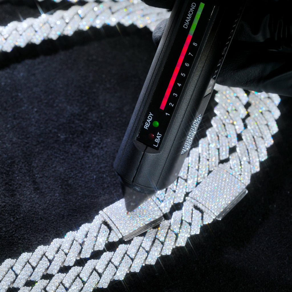 VVS Moissanite 12MM Prong Cuban Link Chain