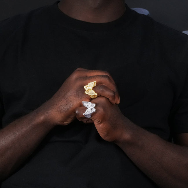 18k Gold-Plated CZ Hip Hop Butterfly Ring Main Image