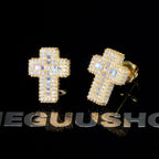 VVS1 Moissanite Baguette Cross Earrings