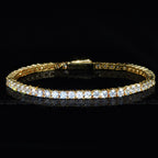 3mm 18K Yellow Gold-Plated AAA CZ Iced Tennis Bracelet