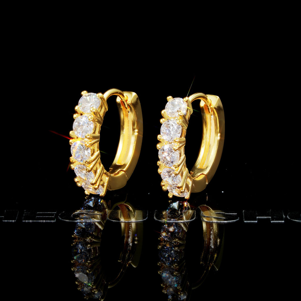 Official Limited 18K Gold-Plated AAA CZ Hinge Earring