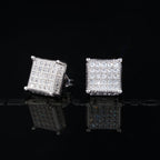 Gold-Plated CZ Copper  Square Stud Earring