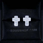 VVS1 Moissanite Baguette Cross Earrings