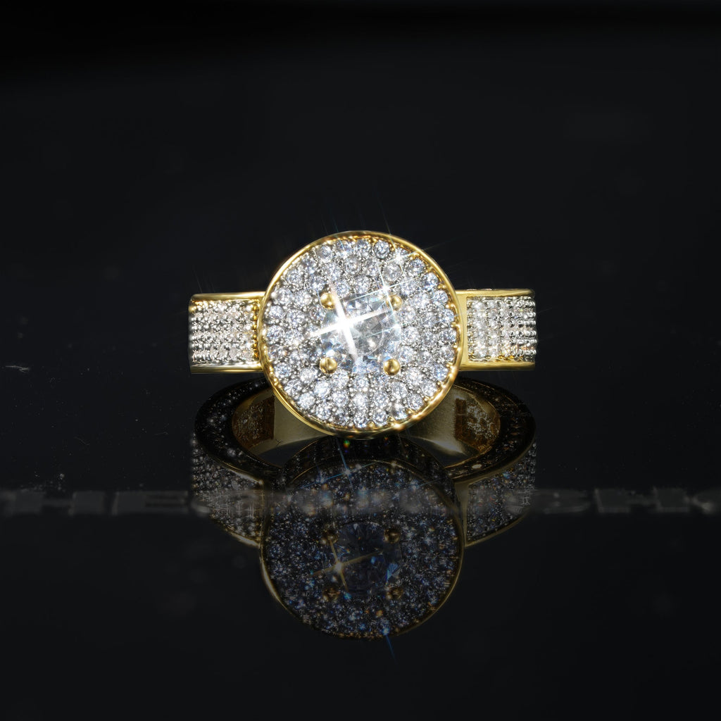 Iced CZ Diamond Gold Ring
