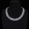 15mm 18K White/Gold-Plated BlingBling Baguette Iced Cuban Chain