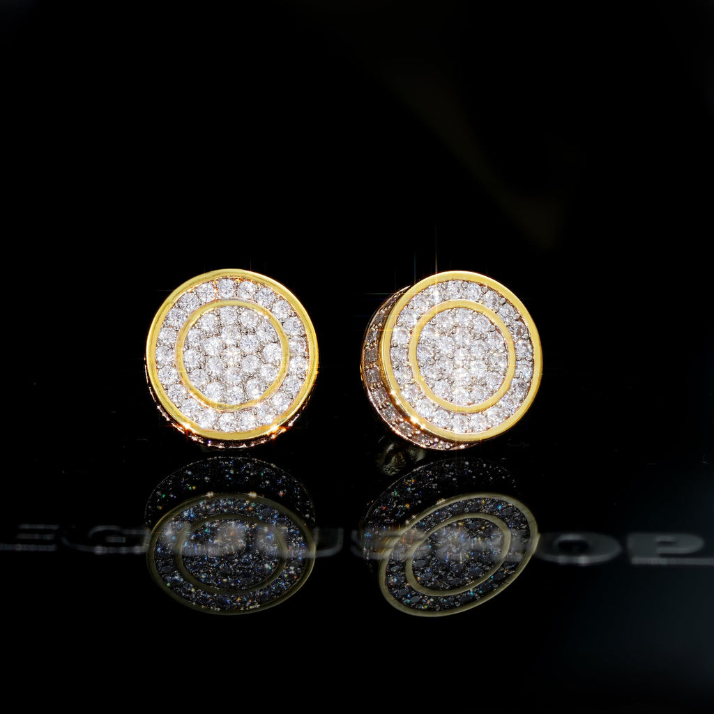 Cubic Zirconia #Cylindrical# Hip-hop Stud Earrings