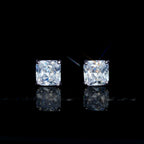 9mm  Hip Hop Gold-Plated Iced  CZ   Square Stud Earring