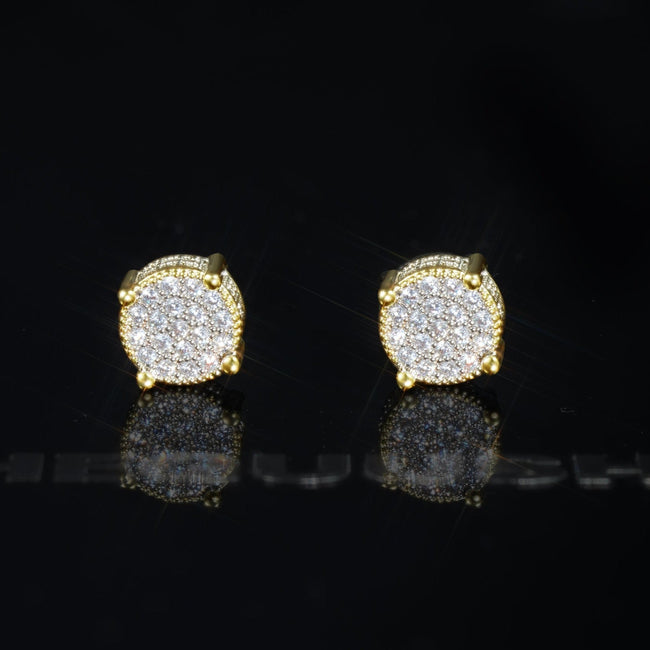 925 Sterling Silver Micro-inlay AAA CZ Two-tone Stud Earring Main Image