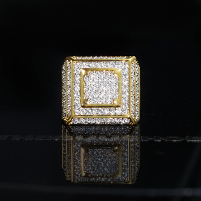 Official Limited Micro-inlay CZ  Square Ring Main Image