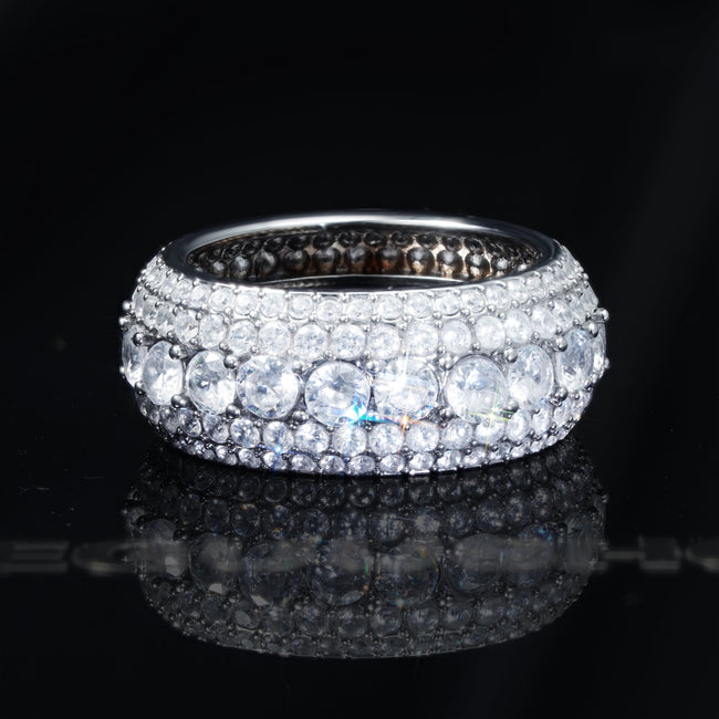 UPDATED 2019 Micro-inlay CZ  Five Rows Ring Main Image