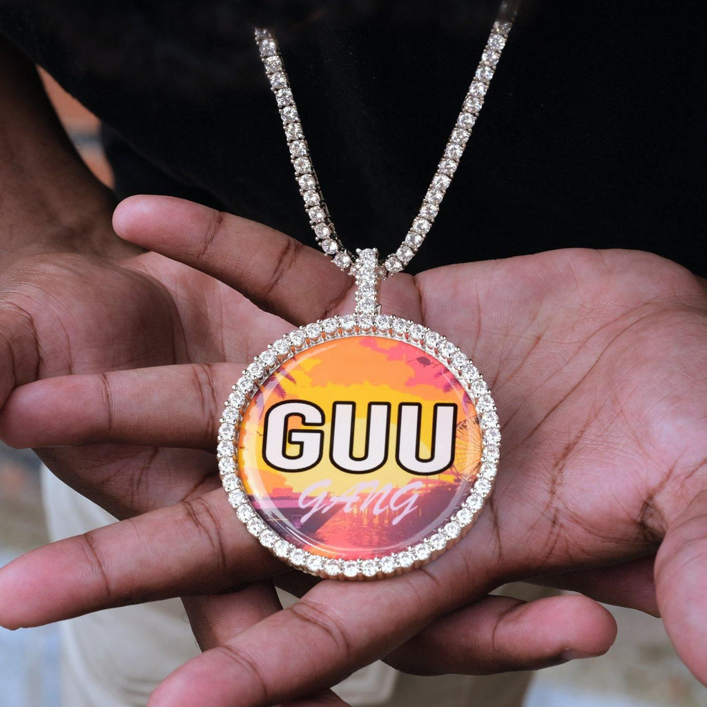LARGE 3D CIRCLE CUSTOM PICTURE PENDANT
