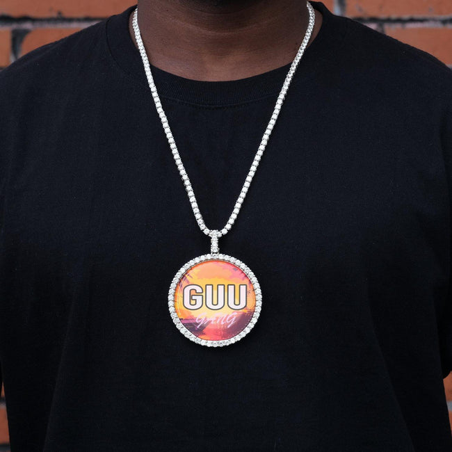 LARGE 3D CIRCLE CUSTOM PICTURE PENDANT Main Image