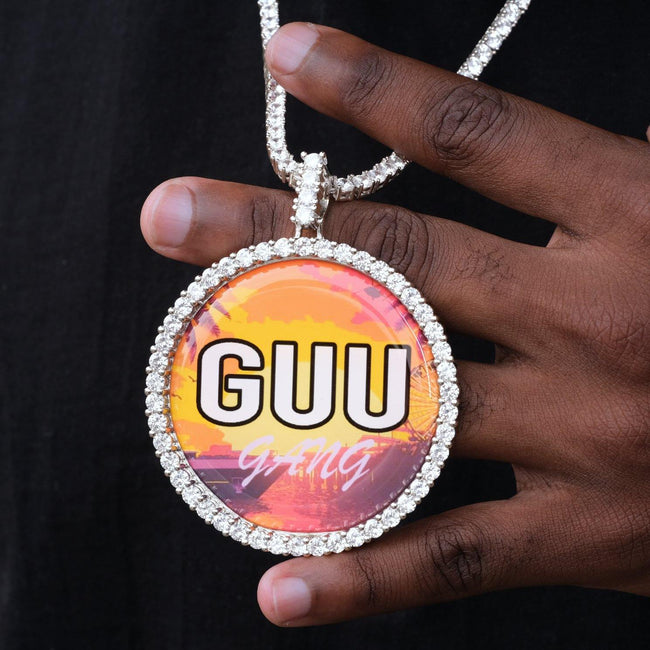 LARGE 3D CIRCLE CUSTOM PICTURE PENDANT Hover Image