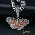 18K Gold-Plated Micro Inlay  AAA CZ Butterfly Pendant