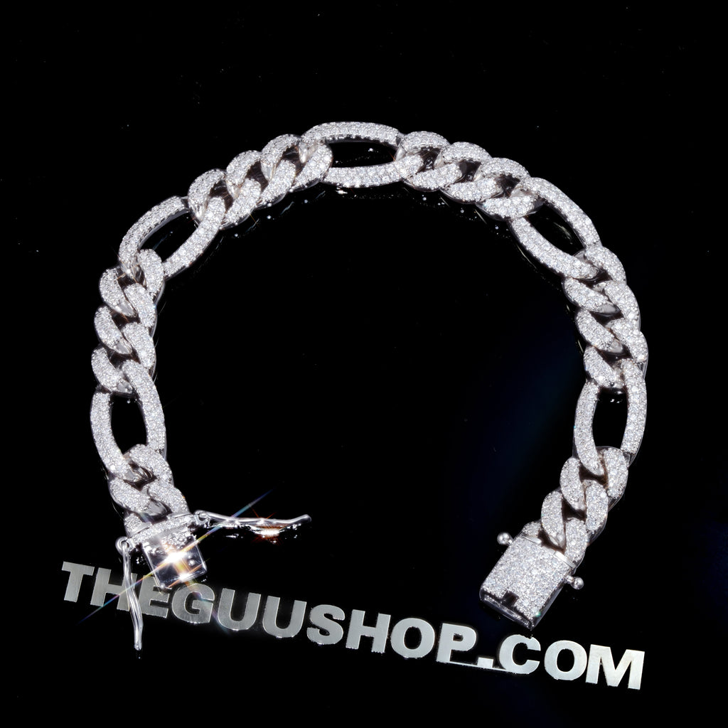 Iced 10mm Gold-Plated Miami Zircon #Iron Lock# Hip Hop Bracelet