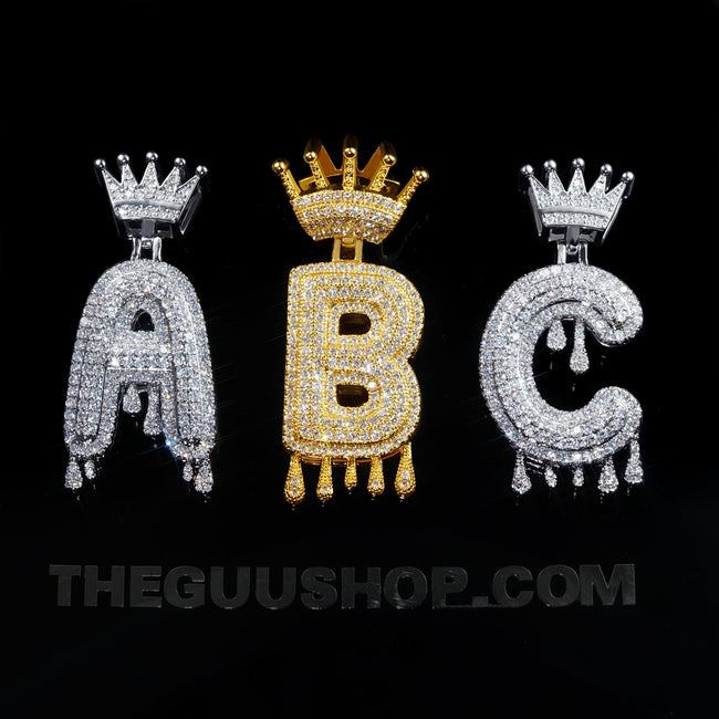 22mm  Iced Micro-inlay Zircon Crown Letter Hip Hop Pendant # Rapper Chain Hover Image