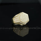 LIMITED STOCK! Micro-inlay CZ Hexagon Gold-Plated Ring