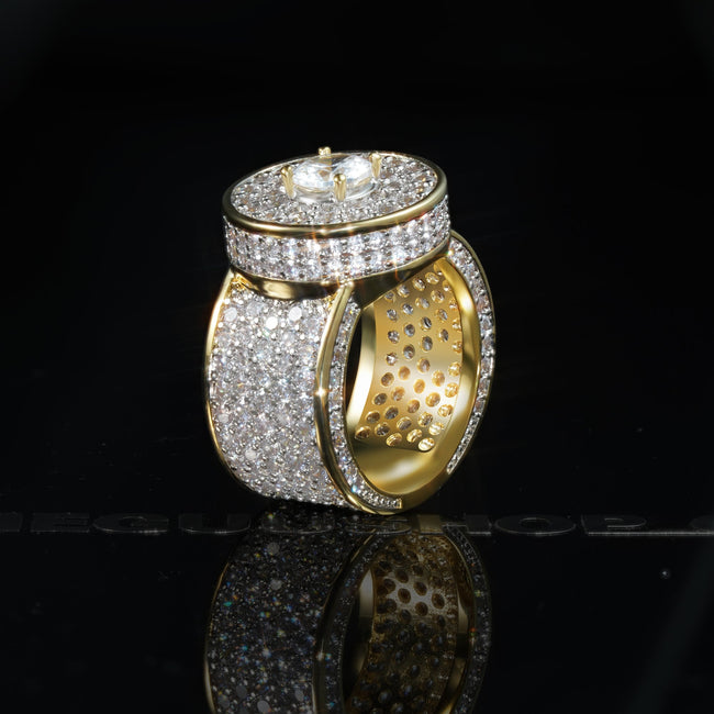 Iced Diamond  Zircon Real Gold-Plated Ring Hover Image