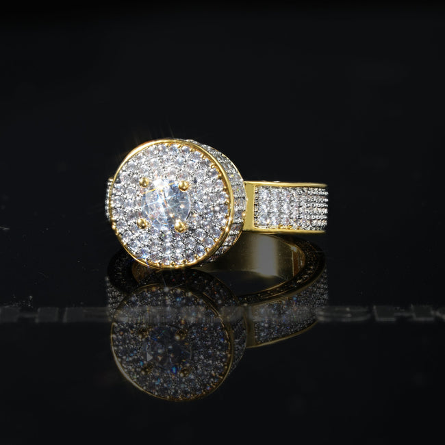 Iced CZ Diamond Gold Ring Hover Image