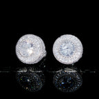 Gold Plated Iced Round Shape 12mm Hip Hop Earrings