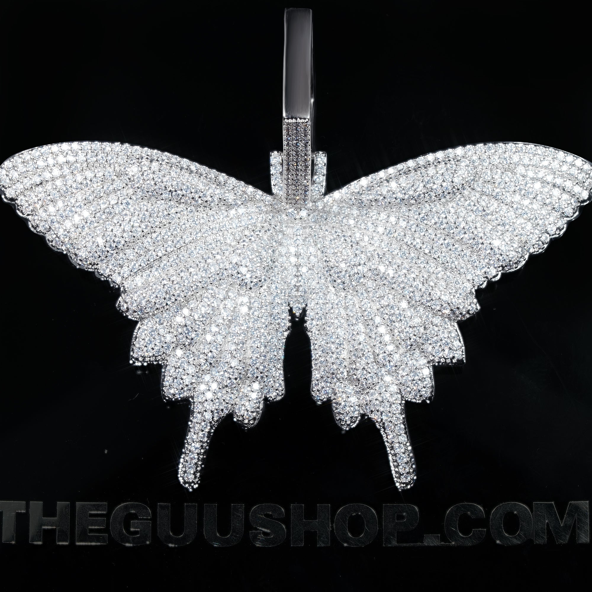 18K Gold-Plated Micro-inlay AAA CZ Butterfly Pendant Necklace
