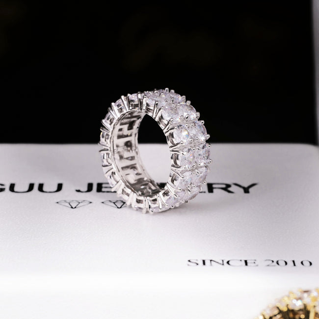 Micro-inlay CZ Double Row Ring Main Image