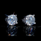 Iced Cubic Zirconia  Gold-Plated/silver Earrings (8mm)
