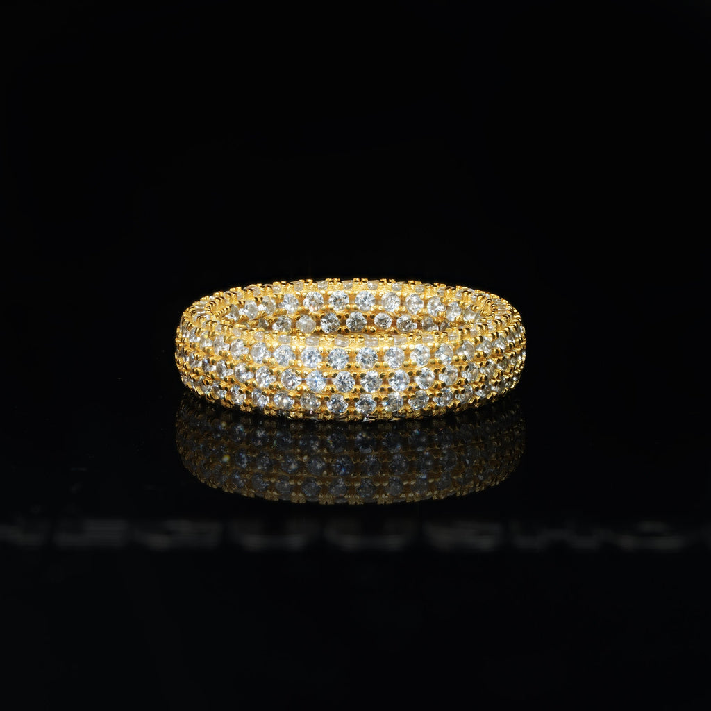 925 Sterling Silver&18K Gold-Plated Micro-inlay AAA CZ Ring