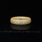 925 Sterling Silver&18K Gold-Plated Micro-inlay AAA CZ Ring