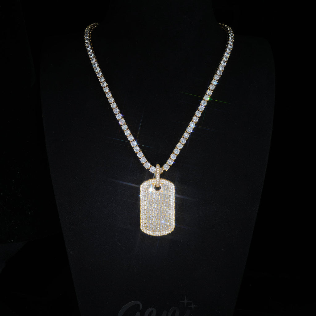 ICED DOG TAG PENDANT