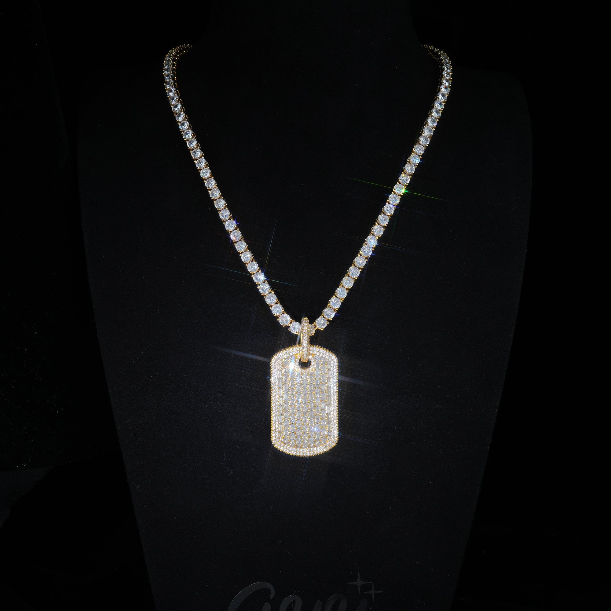 ICED DOG TAG PENDANT