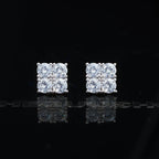 8mm  Iced  CZ   BlingBling Hip Hop Square Wind Hip Hop Stud Earring