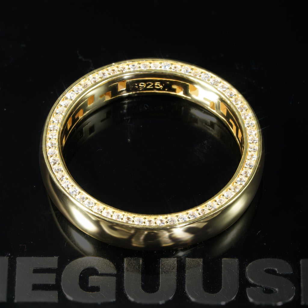 925 Sterling Silver Micro-inlay AAA CZ Glossy Ring