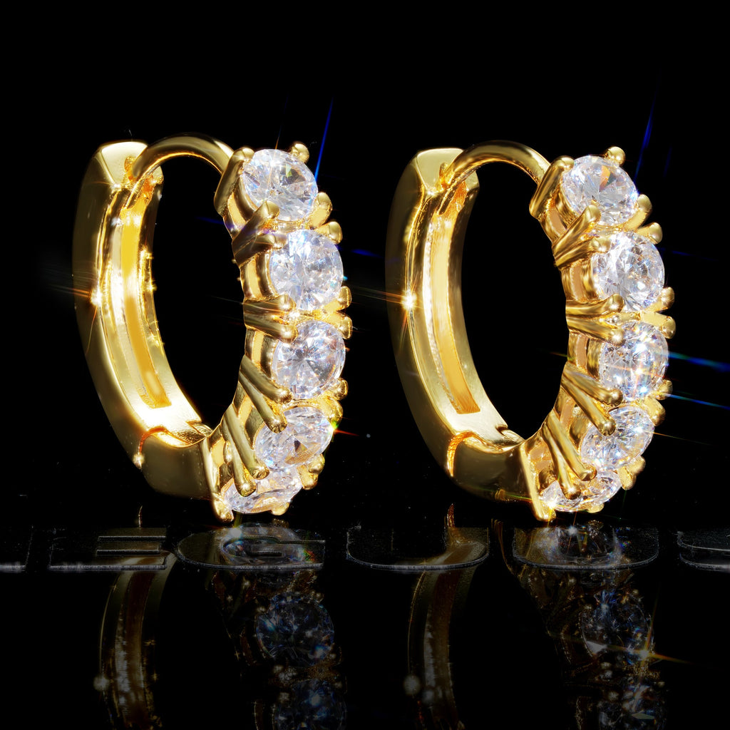Official Limited 18K Gold-Plated AAA CZ Hinge Earring