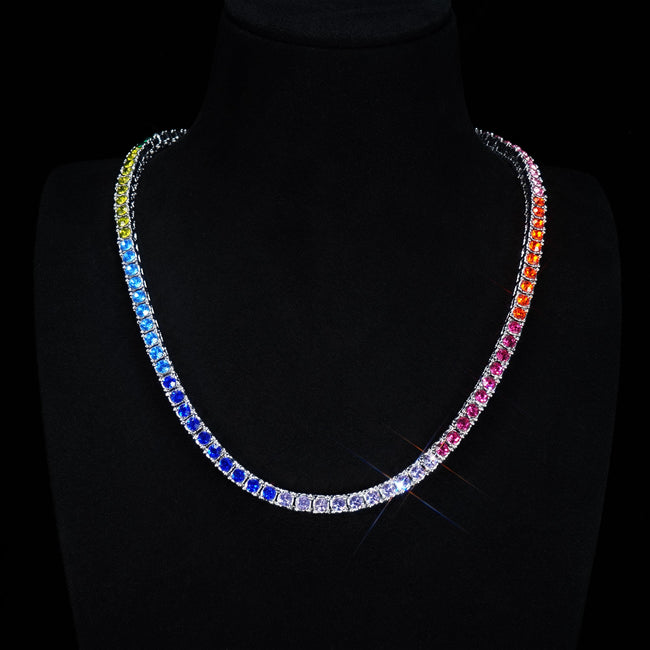 4mm Colorful Iced Dookie Rope Chain Hover Image
