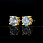 Iced Cubic Zirconia  Gold-Plated/silver Earrings (8mm)