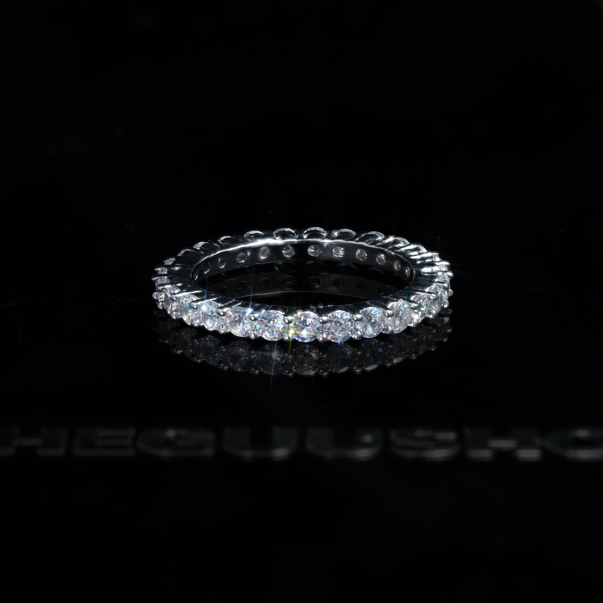 2mm Iced CZ Ripple Micro-inlay Ring