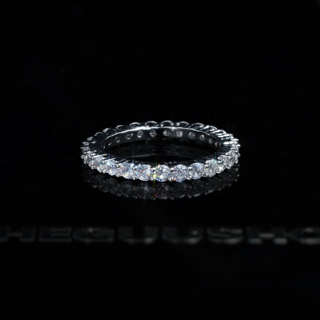 2mm Iced CZ Ripple Micro-inlay Ring Main Image