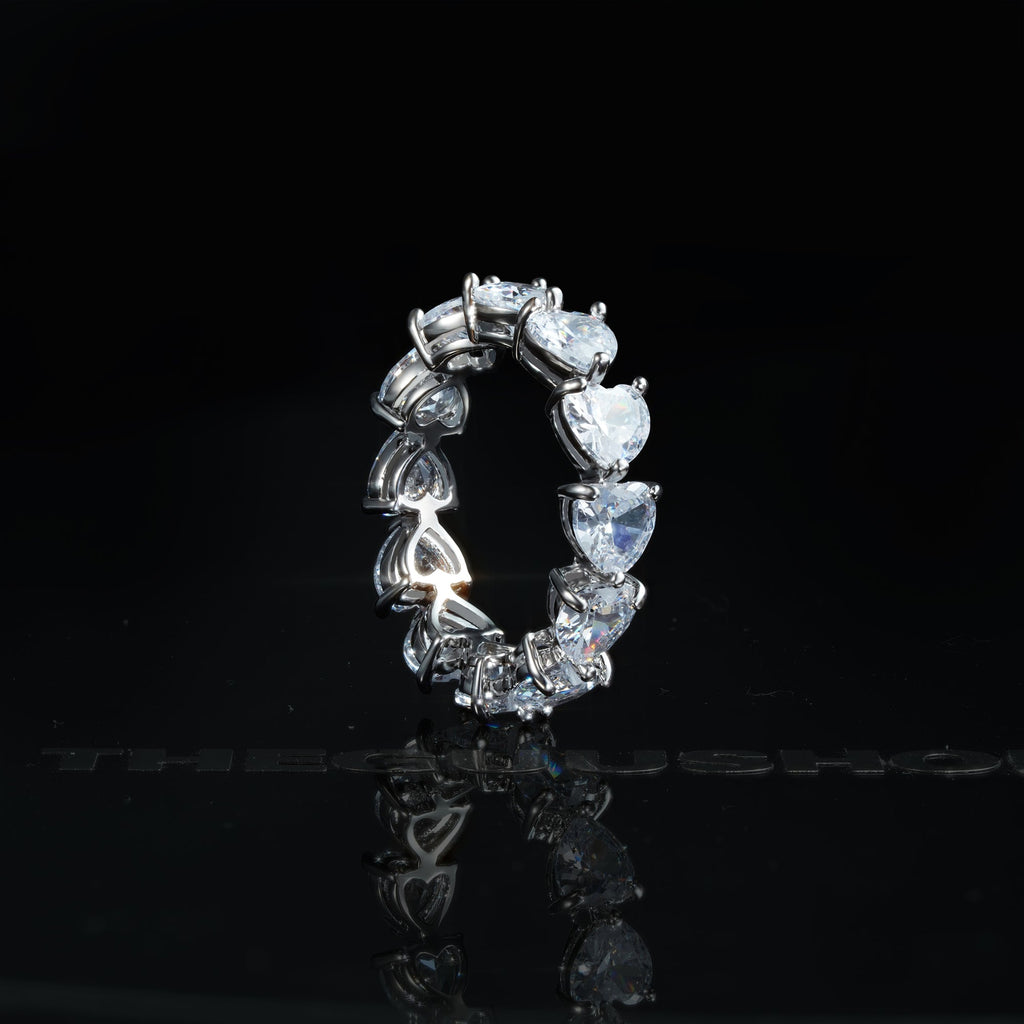5mm  18K Yellow Gold-Plated Iced AAA CZ Love Hip Hop Ring