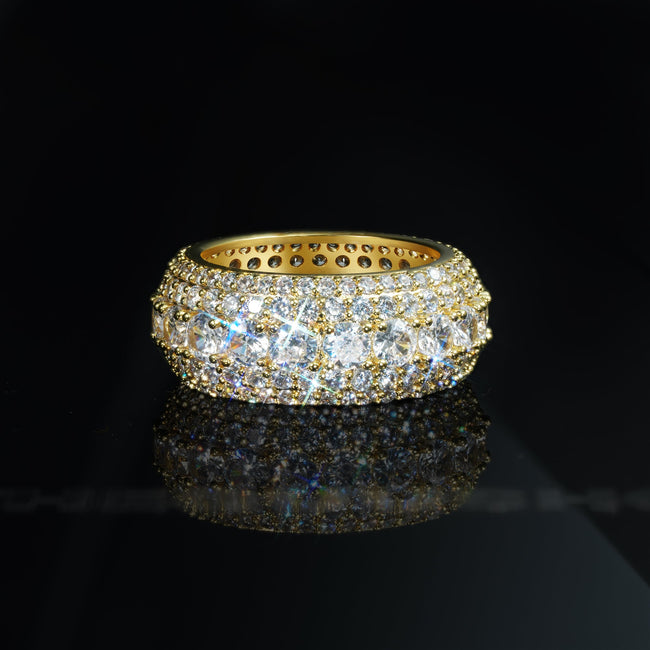 UPDATED 2019 Micro-inlay CZ  Five Rows Ring Hover Image