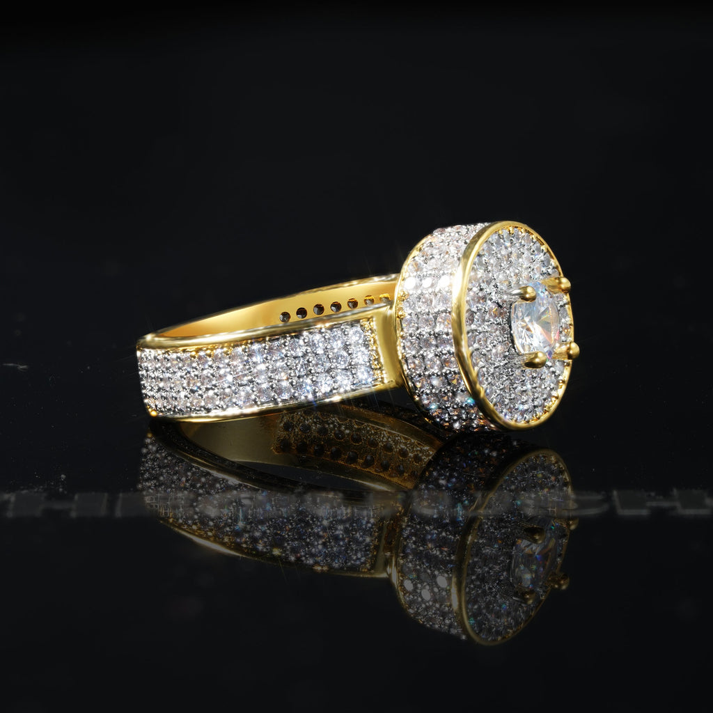 Iced CZ Diamond Gold Ring