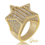 18K Gold-Plated Micro-inlay AAA CZ Pentagram Ring